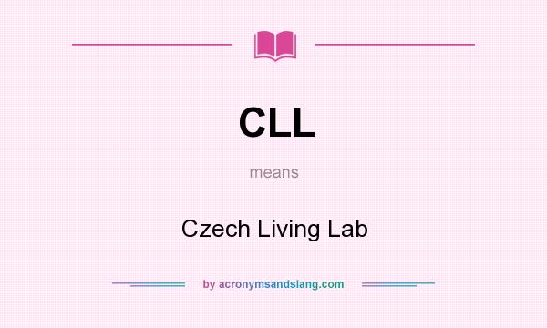 What does CLL mean? It stands for Czech Living Lab