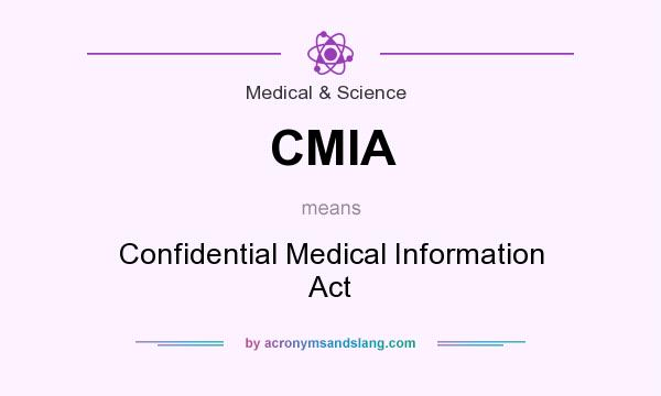 What does CMIA mean? It stands for Confidential Medical Information Act