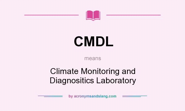 What does CMDL mean? It stands for Climate Monitoring and Diagnositics Laboratory