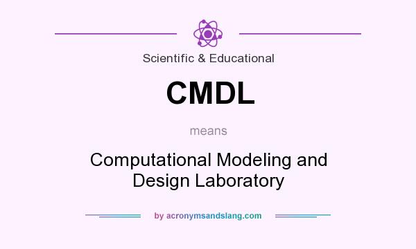 What does CMDL mean? It stands for Computational Modeling and Design Laboratory