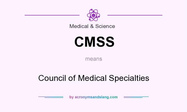 What does CMSS mean? It stands for Council of Medical Specialties