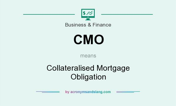 What does CMO mean? It stands for Collateralised Mortgage Obligation