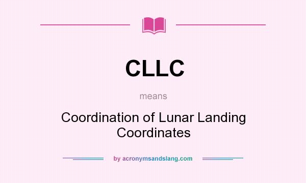 What does CLLC mean? It stands for Coordination of Lunar Landing Coordinates