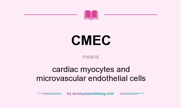 What does CMEC mean? It stands for cardiac myocytes and microvascular endothelial cells