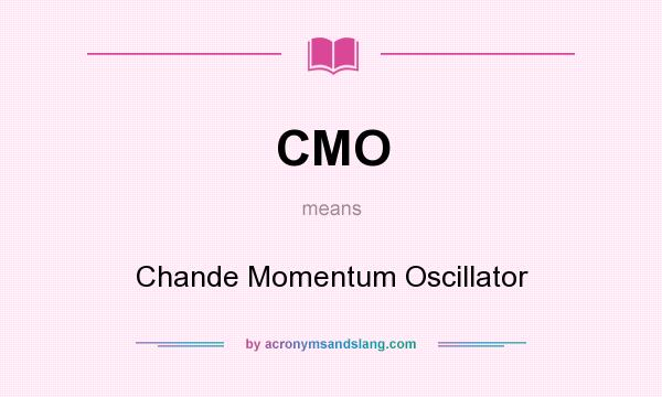 What does CMO mean? It stands for Chande Momentum Oscillator