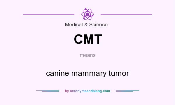 What does CMT mean? It stands for canine mammary tumor