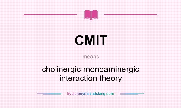 What does CMIT mean? It stands for cholinergic-monoaminergic interaction theory