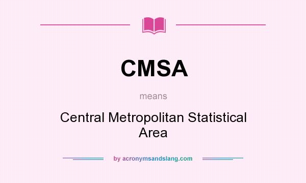 What does CMSA mean? It stands for Central Metropolitan Statistical Area