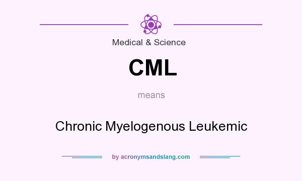 What does CML mean? It stands for Chronic Myelogenous Leukemic