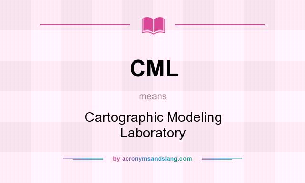 What does CML mean? It stands for Cartographic Modeling Laboratory
