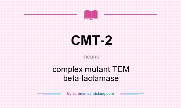 What does CMT-2 mean? It stands for complex mutant TEM beta-lactamase