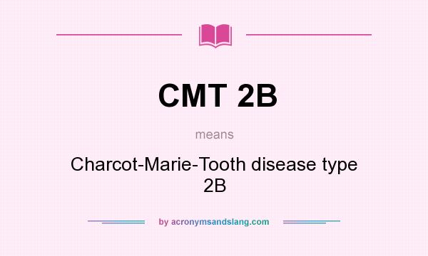 What does CMT 2B mean? It stands for Charcot-Marie-Tooth disease type 2B