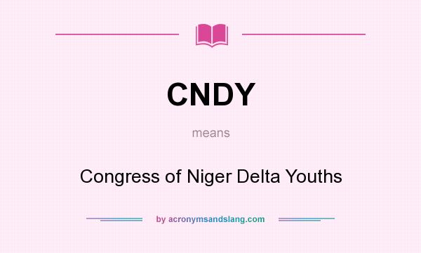 What does CNDY mean? It stands for Congress of Niger Delta Youths