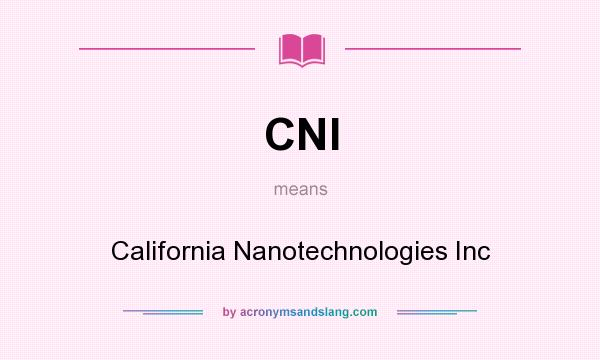 What does CNI mean? It stands for California Nanotechnologies Inc