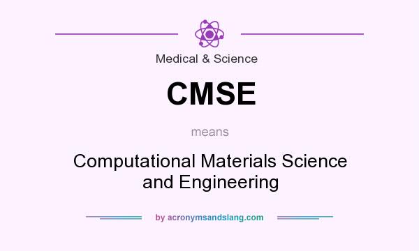 What does CMSE mean? It stands for Computational Materials Science and Engineering