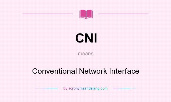 What does CNI mean? It stands for Conventional Network Interface