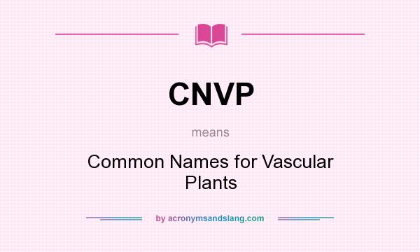 What does CNVP mean? It stands for Common Names for Vascular Plants