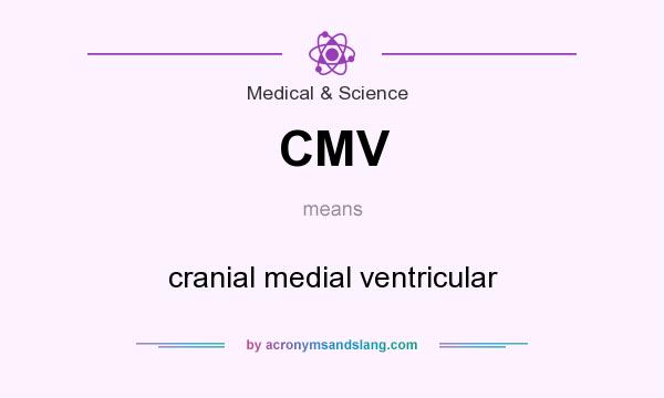 What does CMV mean? It stands for cranial medial ventricular