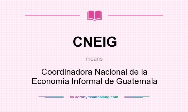 What does CNEIG mean? It stands for Coordinadora Nacional de la Economia Informal de Guatemala