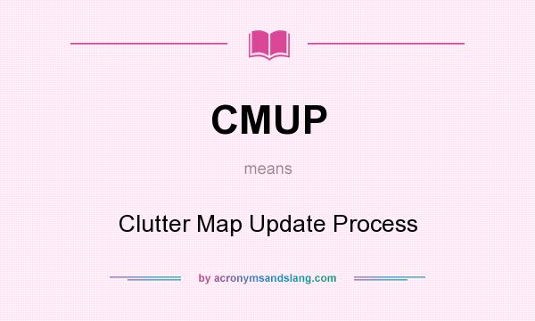 What does CMUP mean? It stands for Clutter Map Update Process