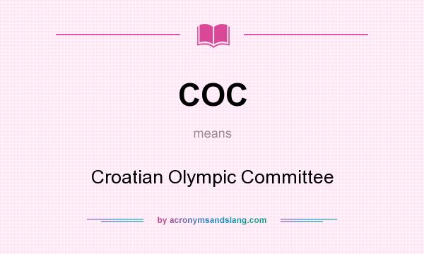 What does COC mean? It stands for Croatian Olympic Committee