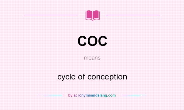 What does COC mean? It stands for cycle of conception