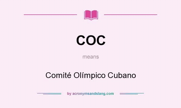 What does COC mean? It stands for Comité Olímpico Cubano