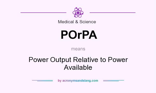 What does POrPA mean? It stands for Power Output Relative to Power Available