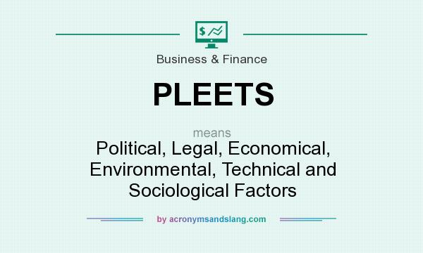 What does PLEETS mean? It stands for Political, Legal, Economical, Environmental, Technical and Sociological Factors