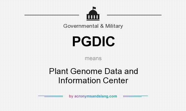 What does PGDIC mean? It stands for Plant Genome Data and Information Center