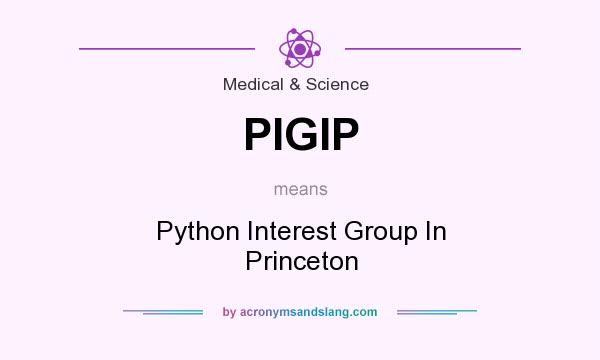 What does PIGIP mean? It stands for Python Interest Group In Princeton