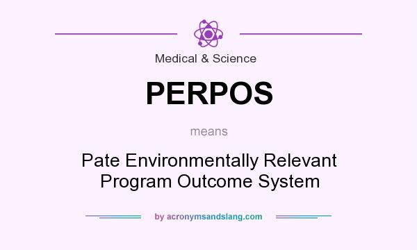 What does PERPOS mean? It stands for Pate Environmentally Relevant Program Outcome System