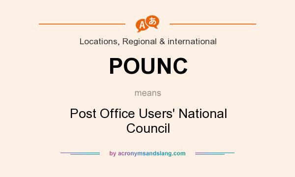 What does POUNC mean? It stands for Post Office Users` National Council