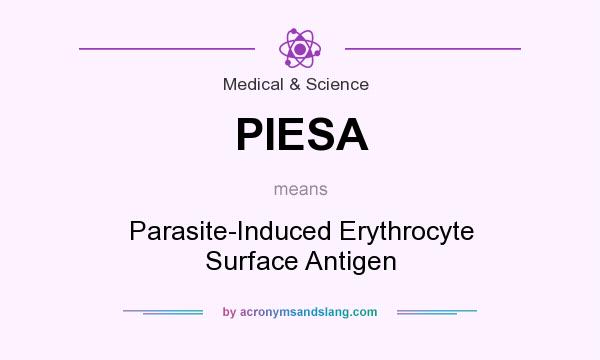 What does PIESA mean? It stands for Parasite-Induced Erythrocyte Surface Antigen
