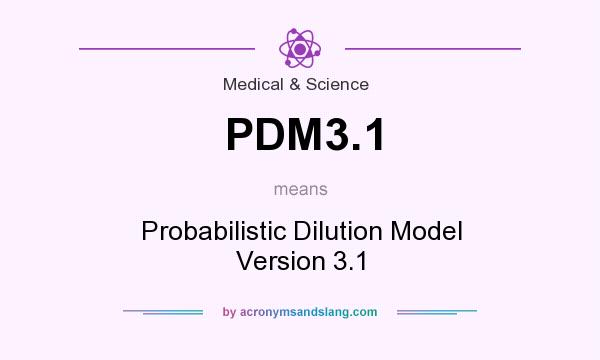 What does PDM3.1 mean? It stands for Probabilistic Dilution Model Version 3.1