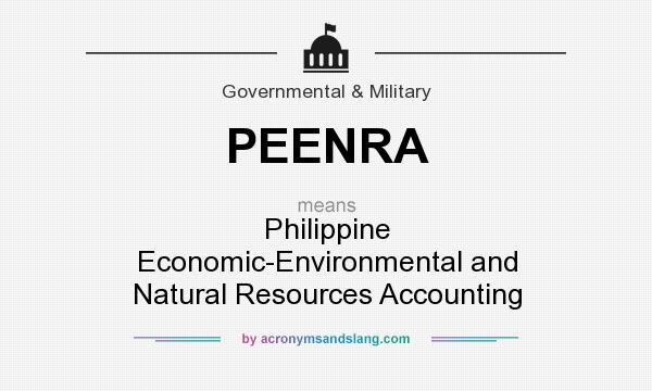 What does PEENRA mean? It stands for Philippine Economic-Environmental and Natural Resources Accounting