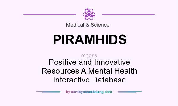 What does PIRAMHIDS mean? It stands for Positive and Innovative Resources A Mental Health Interactive Database