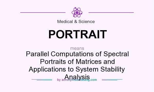 What does PORTRAIT mean? It stands for Parallel Computations of Spectral Portraits of Matrices and Applications to System Stability Analysis