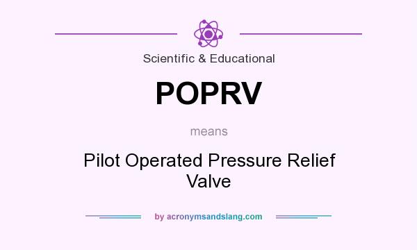 What does POPRV mean? It stands for Pilot Operated Pressure Relief Valve