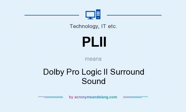 What does PLII mean? It stands for Dolby Pro Logic II Surround Sound
