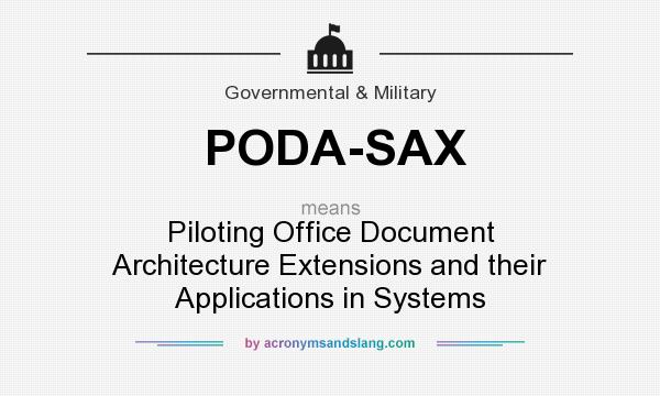 What does PODA-SAX mean? It stands for Piloting Office Document Architecture Extensions and their Applications in Systems