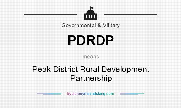 What does PDRDP mean? It stands for Peak District Rural Development Partnership