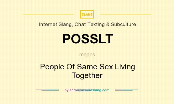 What does POSSLT mean? It stands for People Of Same Sex Living Together