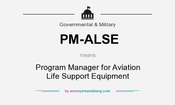 What does PM-ALSE mean? It stands for Program Manager for Aviation Life Support Equipment