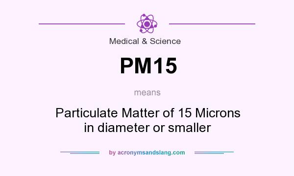 What does PM15 mean? It stands for Particulate Matter of 15 Microns in diameter or smaller