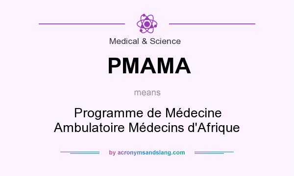 What does PMAMA mean? It stands for Programme de Médecine Ambulatoire Médecins d`Afrique