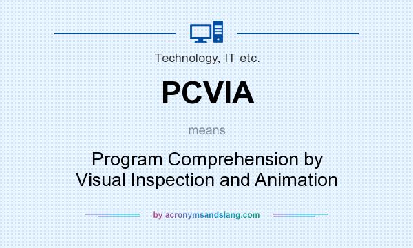 What does PCVIA mean? It stands for Program Comprehension by Visual Inspection and Animation