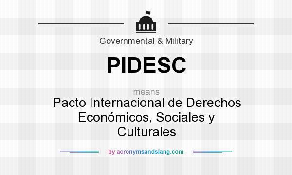 What does PIDESC mean? It stands for Pacto Internacional de Derechos Económicos, Sociales y Culturales