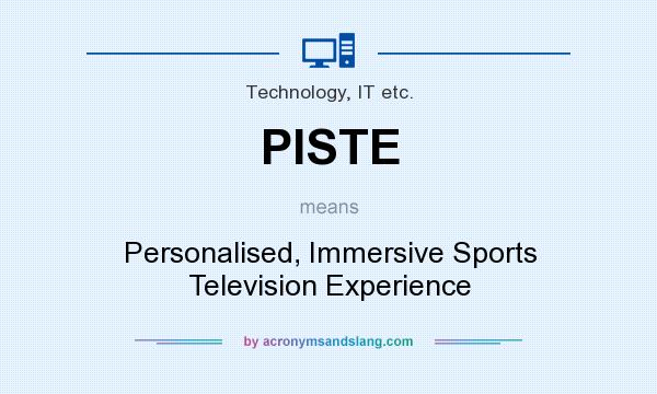 What does PISTE mean? It stands for Personalised, Immersive Sports Television Experience