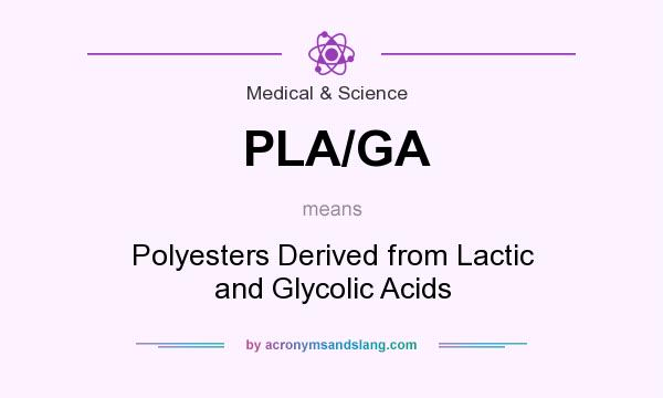 What does PLA/GA mean? It stands for Polyesters Derived from Lactic and Glycolic Acids